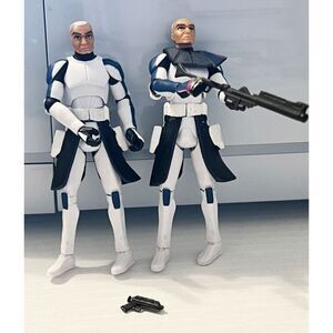 Lot Of 2 Star Wars The Clone Wars Captain Rex Action Figure 3.75" Clone Trooper